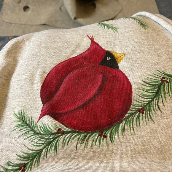 Vintage Crewneck Sweatshirt Size XL Cardinal Graphic Nature Bird Granny Cozy - Picture 2 of 6